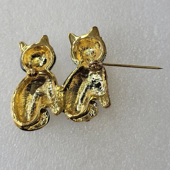 Two Cats Brooch Pin - Picture 2 of 7
